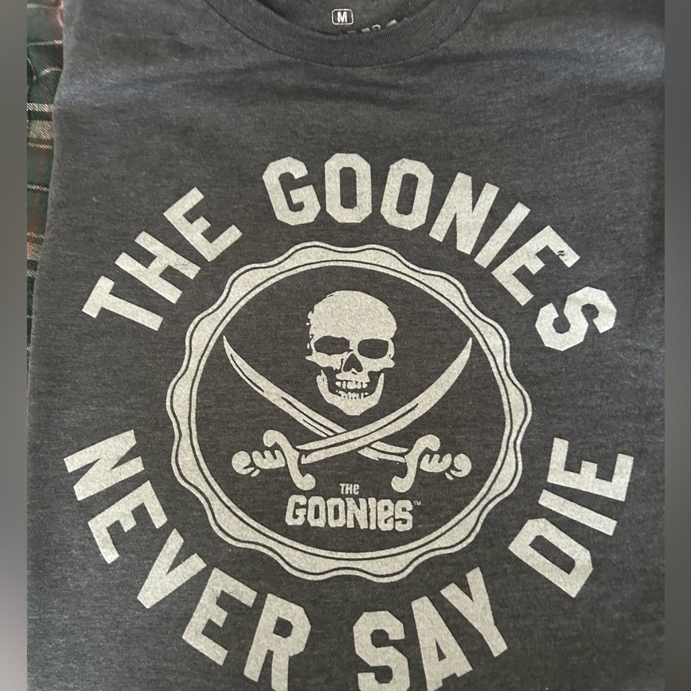 EUC Medium - Soft - Goonies Never Say Die - Gray T-shirt
